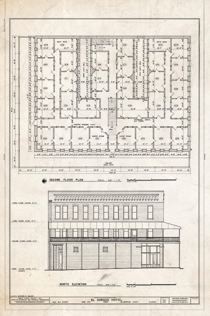 Blueprint HABS FLA,29-TAMP,10- (Sheet 2 of 3) - El Dorado Hotel, 1804 Fourteenth Street, Tampa, Hillsborough County, FL