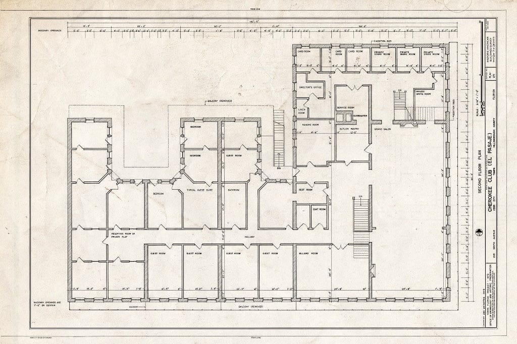 Blueprint HABS FLA,29-TAMP,9- (Sheet 2 of 7) - Cherokee Club, 1318 Ninth Avenue, Tampa, Hillsborough County, FL