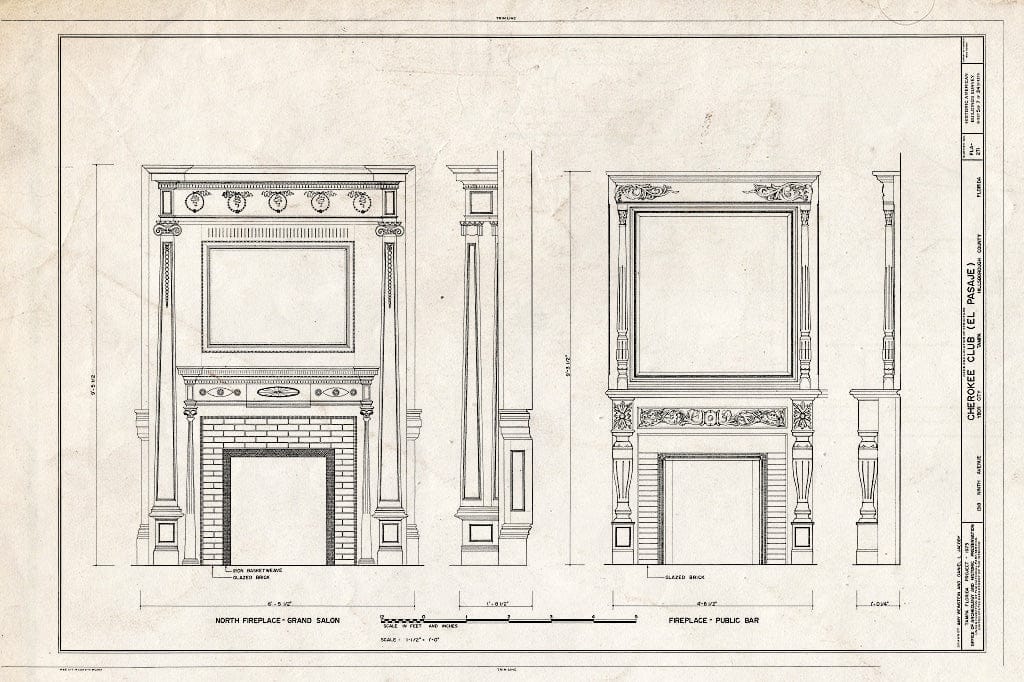 Blueprint HABS FLA,29-TAMP,9- (Sheet 5 of 7) - Cherokee Club, 1318 Ninth Avenue, Tampa, Hillsborough County, FL