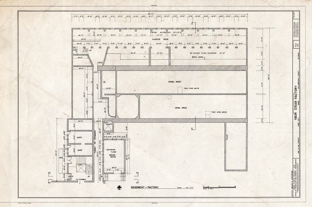 Blueprint HABS FLA,29-TAMP,19- (Sheet 3 of 13) - Ybor Cigar Factory, 1916 North Fourteenth Street, Tampa, Hillsborough County, FL