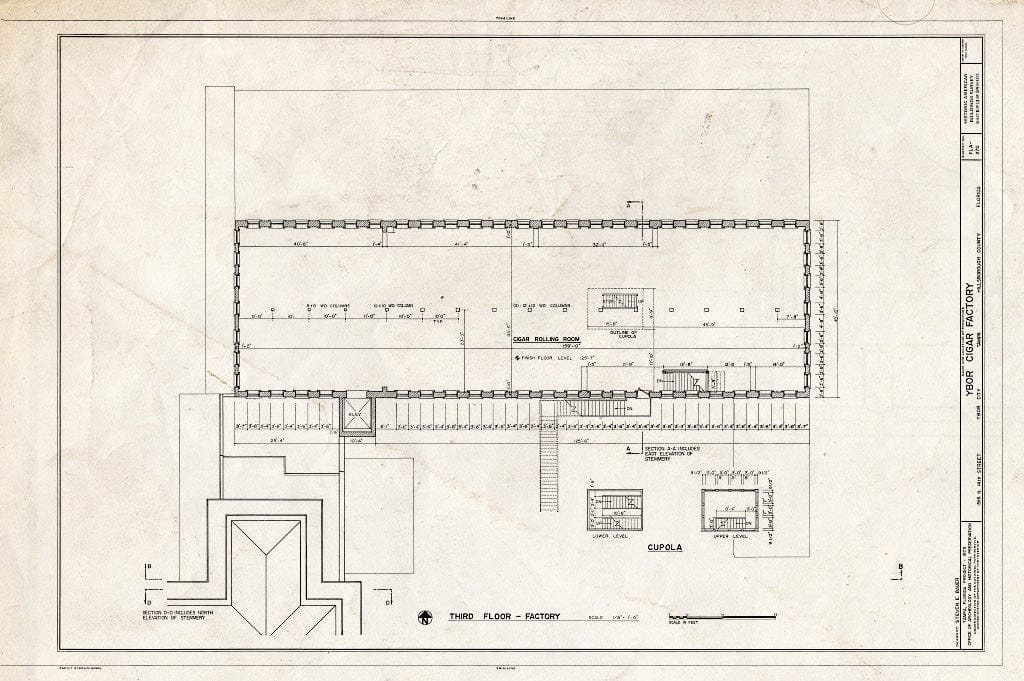Blueprint HABS FLA,29-TAMP,19- (Sheet 6 of 13) - Ybor Cigar Factory, 1916 North Fourteenth Street, Tampa, Hillsborough County, FL