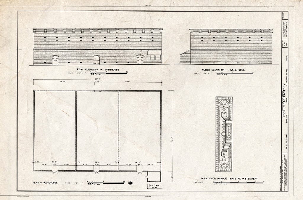 Blueprint HABS FLA,29-TAMP,19- (Sheet 13 of 13) - Ybor Cigar Factory, 1916 North Fourteenth Street, Tampa, Hillsborough County, FL