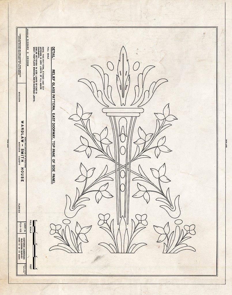Blueprint HABS FLA,40-MAD,1- (Sheet 10 of 13) - Wardlaw-Smith House, Washington Street, Madison, Madison County, FL