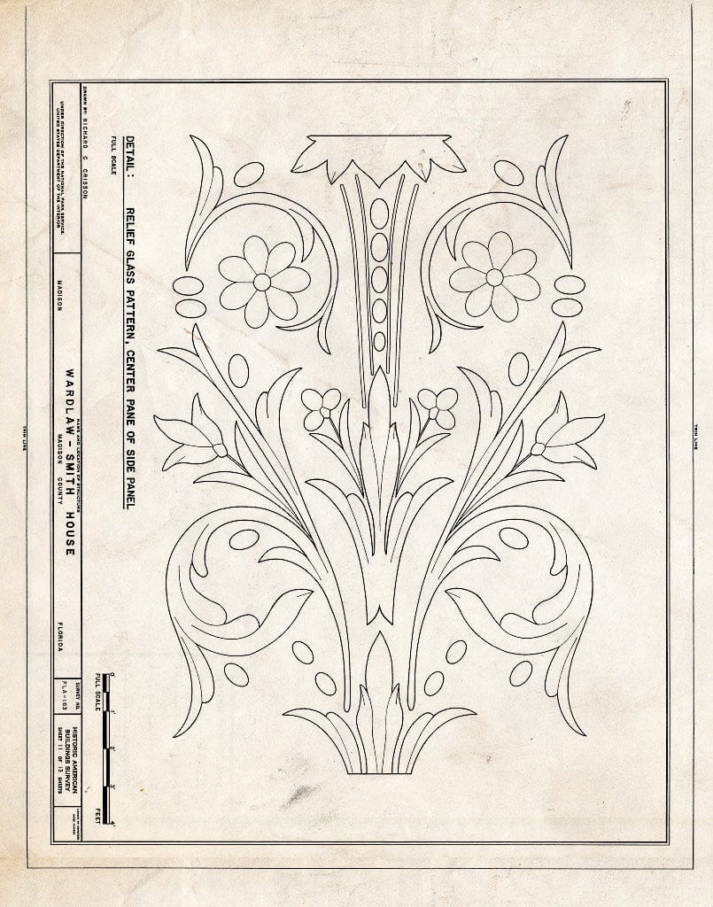 Blueprint HABS FLA,40-MAD,1- (Sheet 11 of 13) - Wardlaw-Smith House, Washington Street, Madison, Madison County, FL