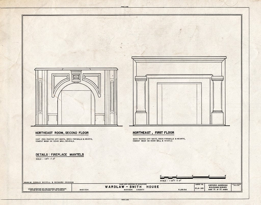 Blueprint HABS FLA,40-MAD,1- (Sheet 13 of 13) - Wardlaw-Smith House, Washington Street, Madison, Madison County, FL