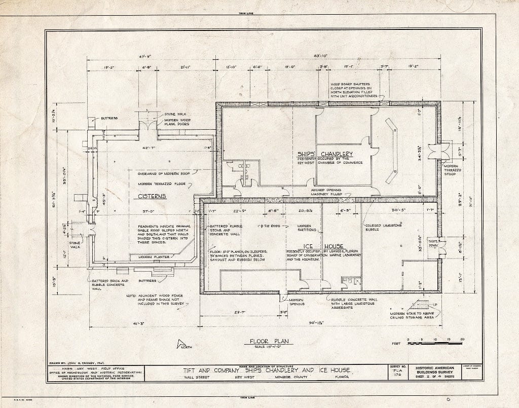 Blueprint HABS FLA,44-Key,8- (Sheet 2 of 4) - Tift & Company, Ships Chandlery & Icehouse, Mallory Square, Key West, Monroe County, FL