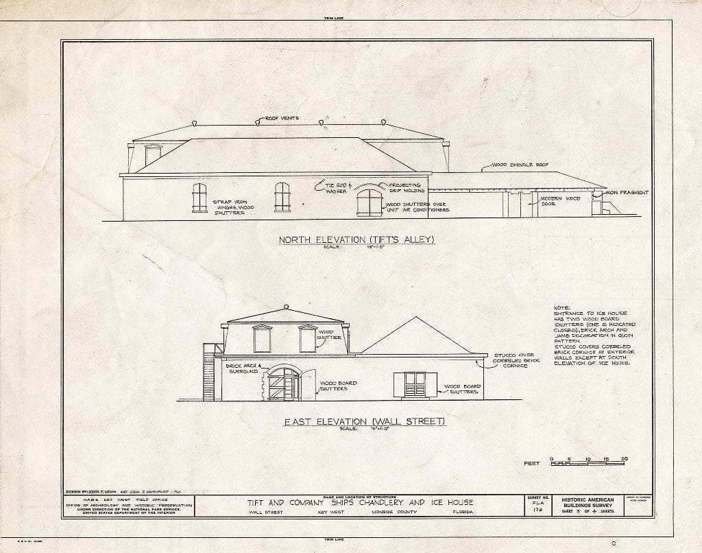 Blueprint HABS FLA,44-Key,8- (Sheet 3 of 4) - Tift & Company, Ships Chandlery & Icehouse, Mallory Square, Key West, Monroe County, FL