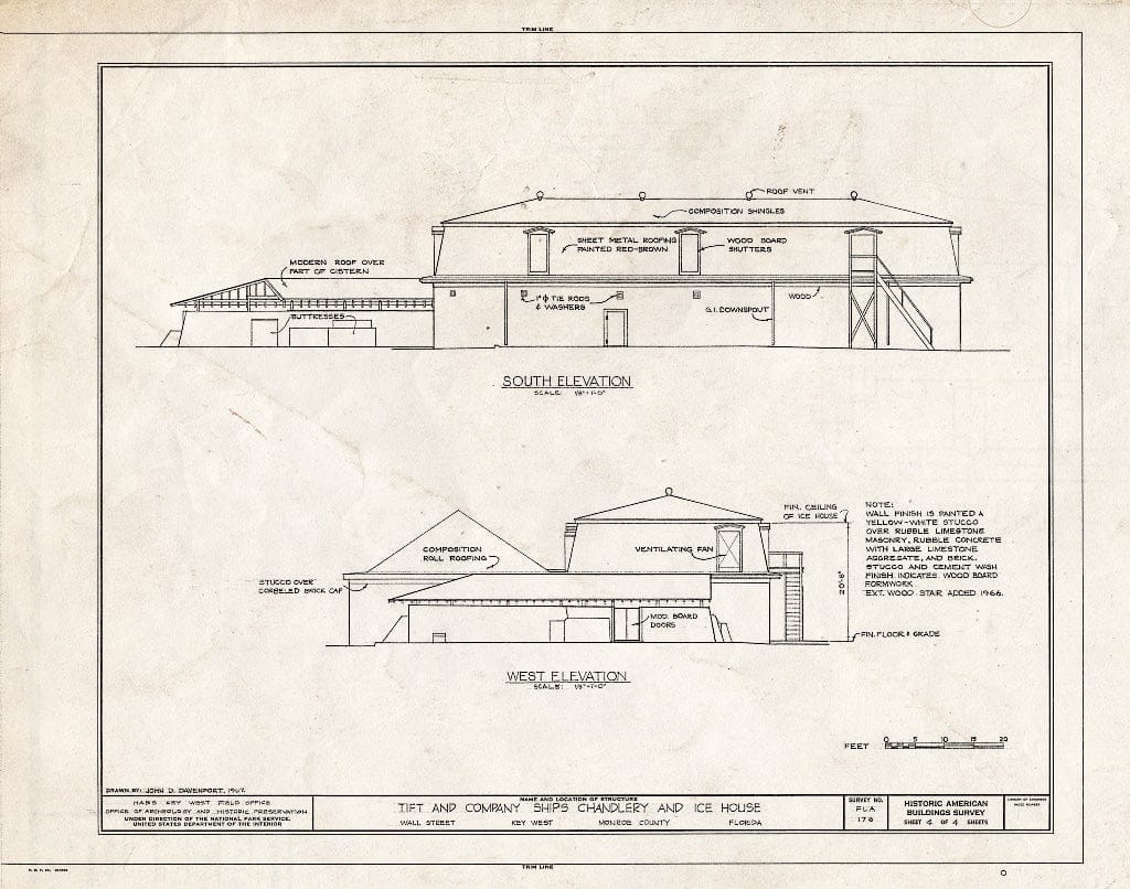 Blueprint HABS FLA,44-Key,8- (Sheet 4 of 4) - Tift & Company, Ships Chandlery & Icehouse, Mallory Square, Key West, Monroe County, FL
