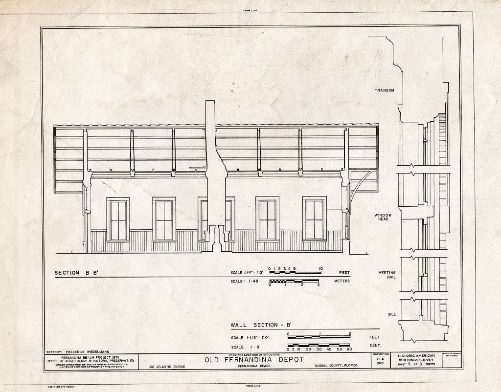 Blueprint HABS FLA,45-FERB,1- (Sheet 5 of 6) - Old Fernandina Depot, 100 Atlantic Avenue, Fernandina Beach, Nassau County, FL
