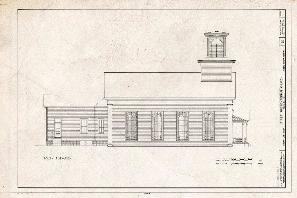 Blueprint HABS FLA,45-FERB,2- (Sheet 4 of 5) - First Presbyterian Church, 19 North Sixth Street, Fernandina Beach, Nassau County, FL