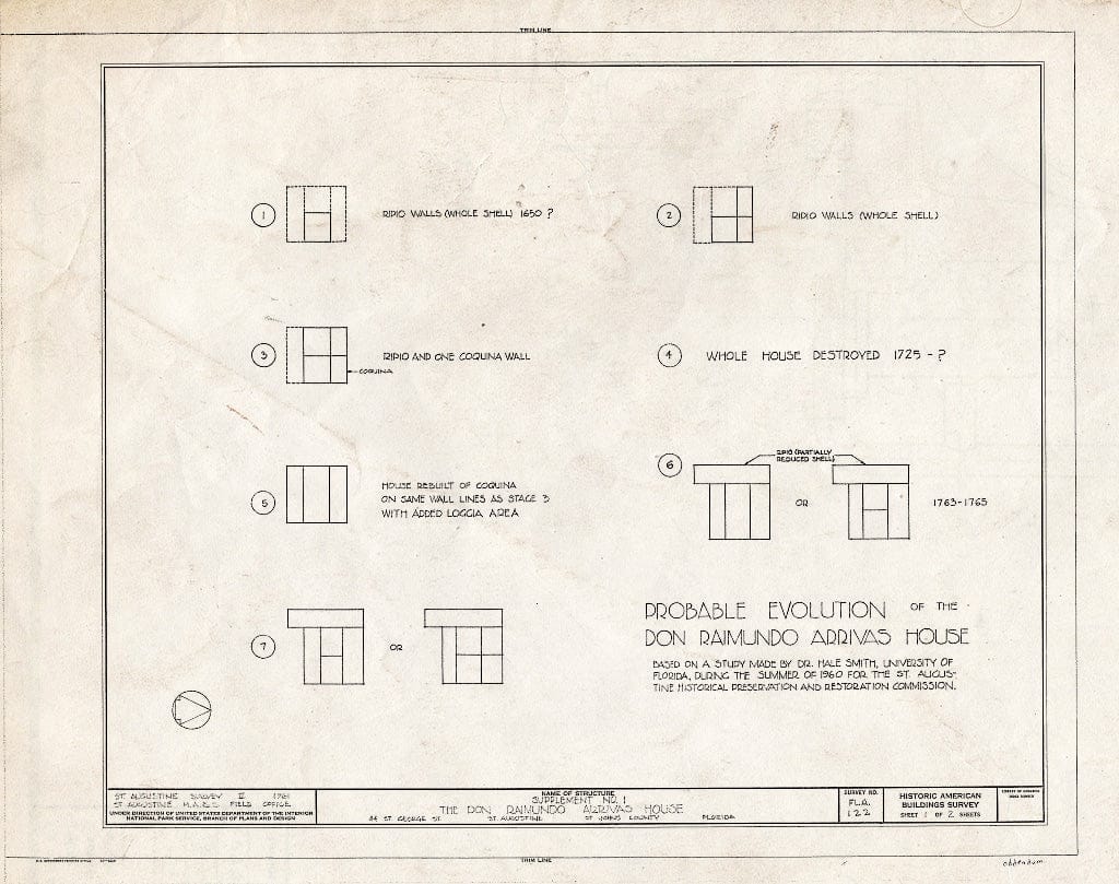 Blueprint HABS FLA,55-SAUG,23- (Sheet 9 of 10) - Don Raimundo Arrivas House, 44 South George Street, Saint Augustine, St. Johns County, FL