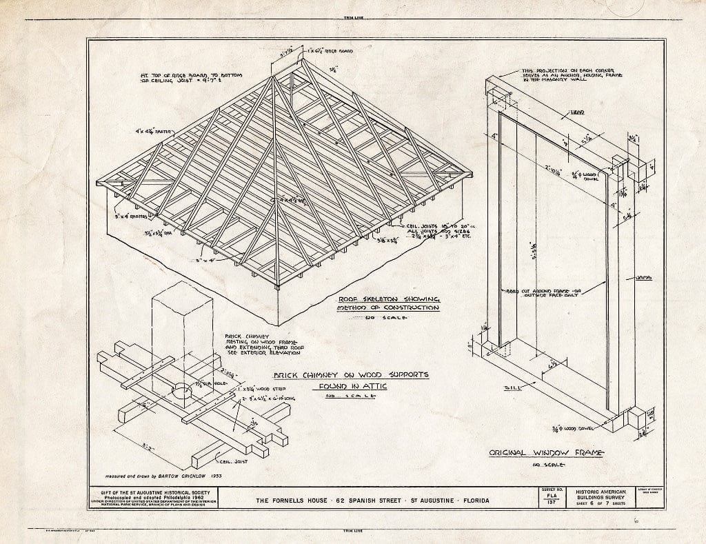 Blueprint HABS FLA,55-SAUG,35- (Sheet 6 of 7) - Don Pedro Fornells House, 62 Spanish Street, Saint Augustine, St. Johns County, FL