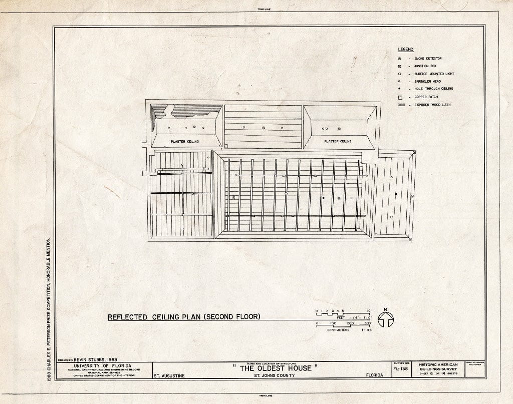 Blueprint HABS FLA,55-SAUG,11- (Sheet 6 of 14) - Gonzalez-Alvarez House, 14 Saint Francis Street, Saint Augustine, St. Johns County, FL
