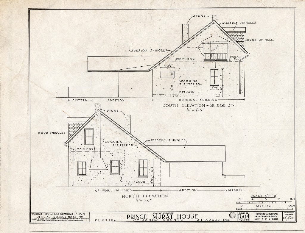 Blueprint HABS FLA,55-SAUG,7- (Sheet 3 of 7) - Huertas-Canova House, 250 Saint George Street, Saint Augustine, St. Johns County, FL