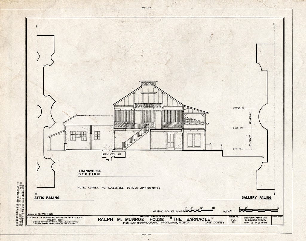 Blueprint HABS FLA,12-MIAM,32- (Sheet 8 of 8) - Ralph M. Munroe House, 3485 Main Highway, Coconut Grove, Miami, Miami-Dade County, FL