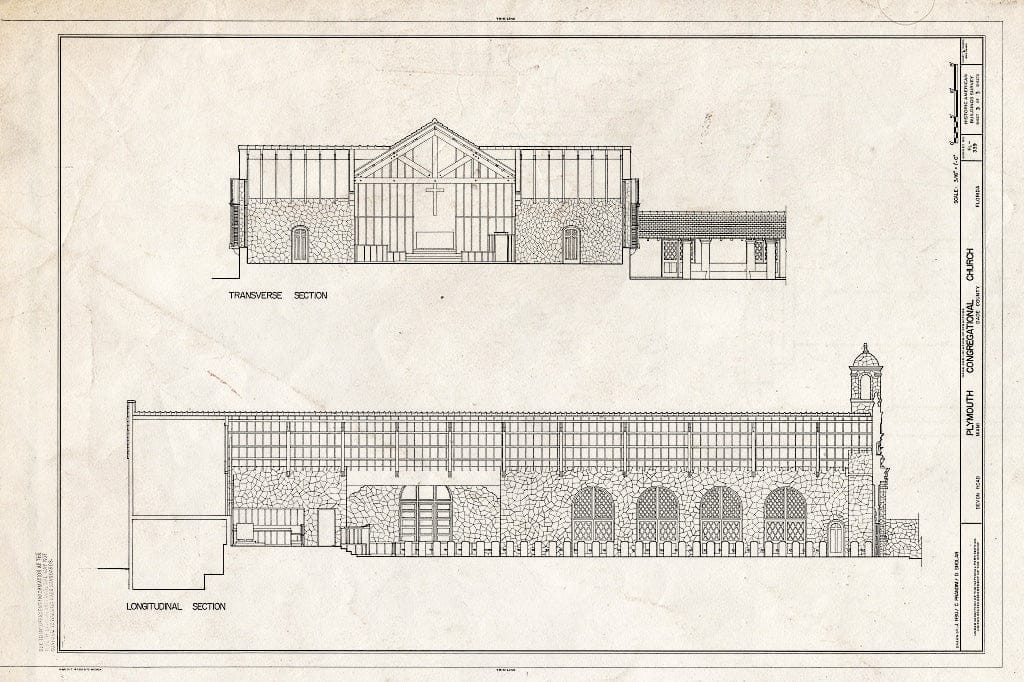 Blueprint HABS FLA,13-MIAM,33- (Sheet 3 of 3) - Plymouth Congregational Church, Devon Road, Miami, Miami-Dade County, FL