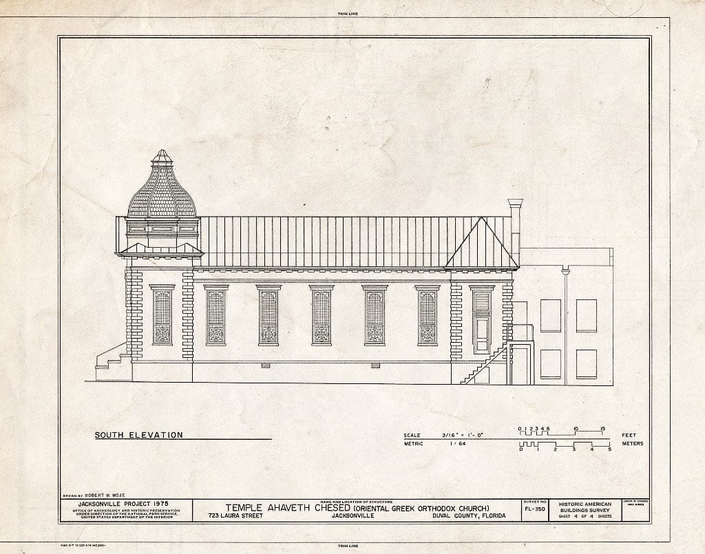 Blueprint HABS FLA,16-Jack,5- (Sheet 4 of 4) - Ahaveth Chesed Synogogue, 723 Laura Street, Jacksonville, Duval County, FL