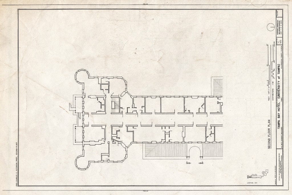 Blueprint HABS FLA,29-TAMP,3A- (Sheet 7 of 13) - Tampa Bay Hotel, 401 West Kennedy Boulevard, Tampa, Hillsborough County, FL