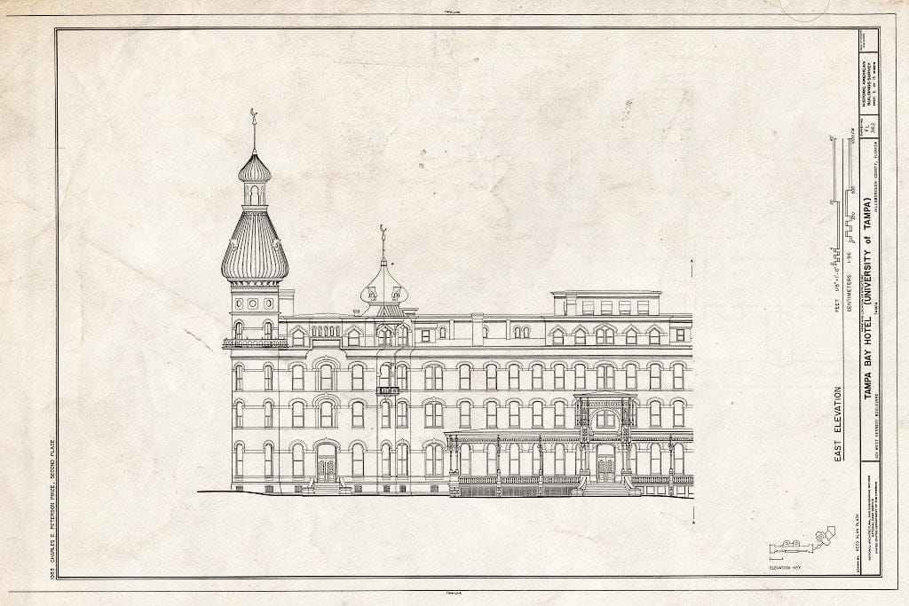 Blueprint HABS FLA,29-TAMP,3A- (Sheet 8 of 13) - Tampa Bay Hotel, 401 West Kennedy Boulevard, Tampa, Hillsborough County, FL