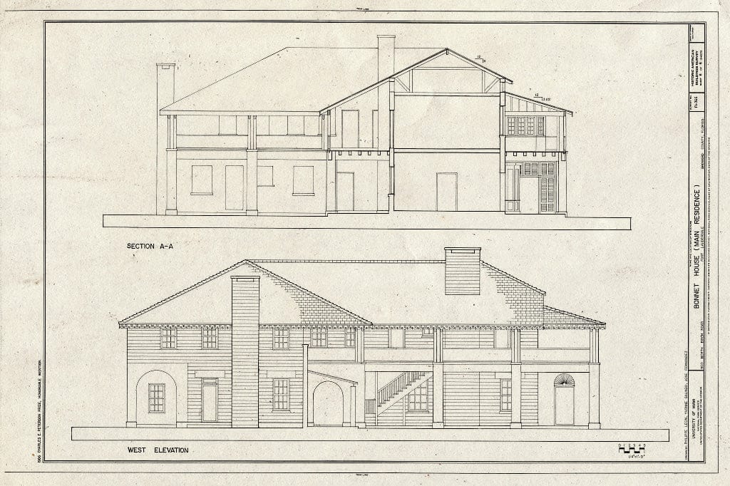 Blueprint HABS FLA.6-FOLAU,1- (Sheet 6 of 6) - Bonnet House, 900 North Birch Road, Fort Lauderdale, Broward County, FL