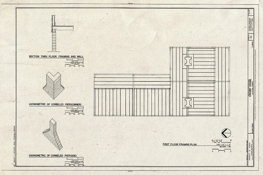 Blueprint HABS FLA,1-IGRO,1- (Sheet 2 of 8) - Crosby House, State Road 200-A, Island Grove, Alachua County, FL