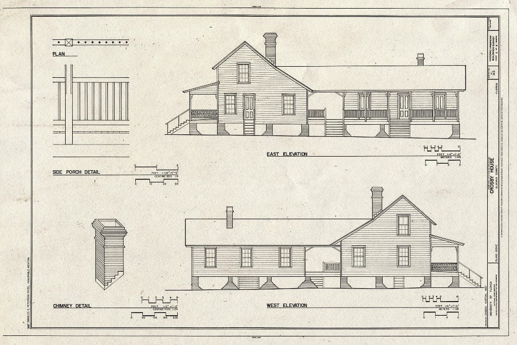 Blueprint HABS FLA,1-IGRO,1- (Sheet 6 of 8) - Crosby House, State Road 200-A, Island Grove, Alachua County, FL