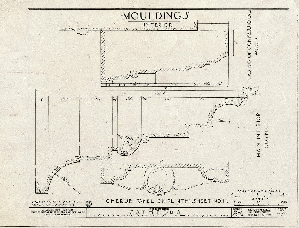 Blueprint HABS FLA,55-SAUG,2- (Sheet 12 of 16) - The Cathedral, St. George & Cathedral Streets, Saint Augustine, St. Johns County, FL