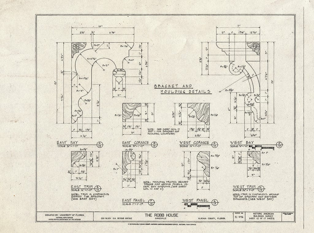 Blueprint HABS FL-396 (Sheet 12 of 17) - Robb House, 200 Block Southwest Second Avenue, Gainesville, Alachua County, FL