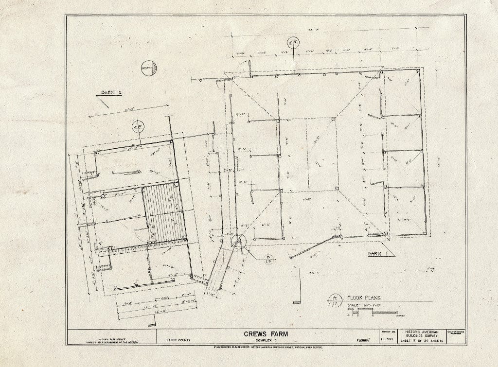 Blueprint HABS FL-398 (Sheet 17 of 24) - Crews Farm, Macclenny, Baker County, FL