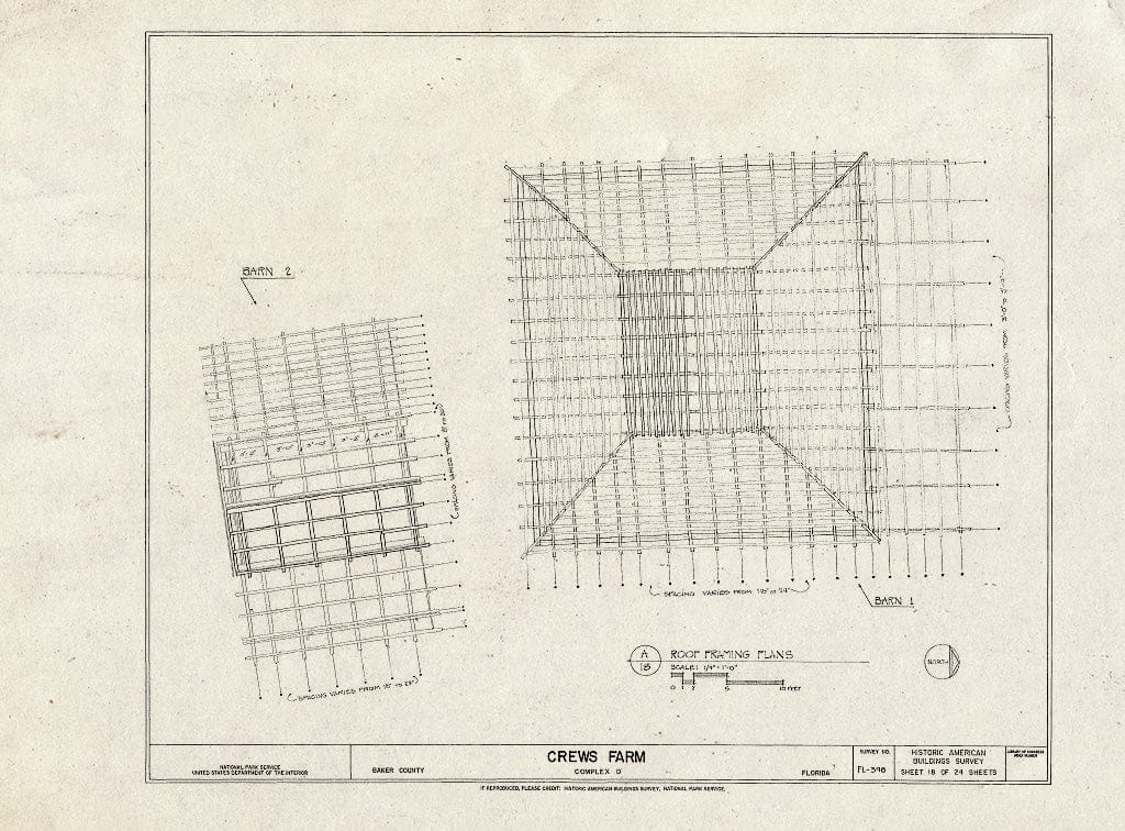 Blueprint HABS FL-398 (Sheet 18 of 24) - Crews Farm, Macclenny, Baker County, FL