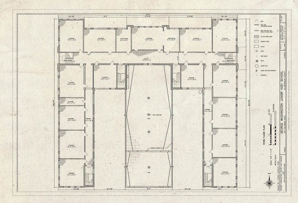 Blueprint HABS FL-445 (Sheet 4 of 5) - George Washington Junior High School, 707 Columbus Drive, Tampa, Hillsborough County, FL