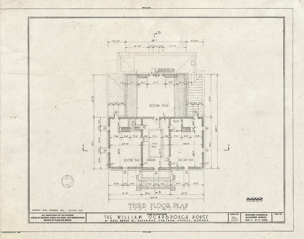 Blueprint HABS GA,26-SAV,39- (Sheet 6 of 22) - William Scarborough House, 41 West Broad Street, Savannah, Chatham County, GA