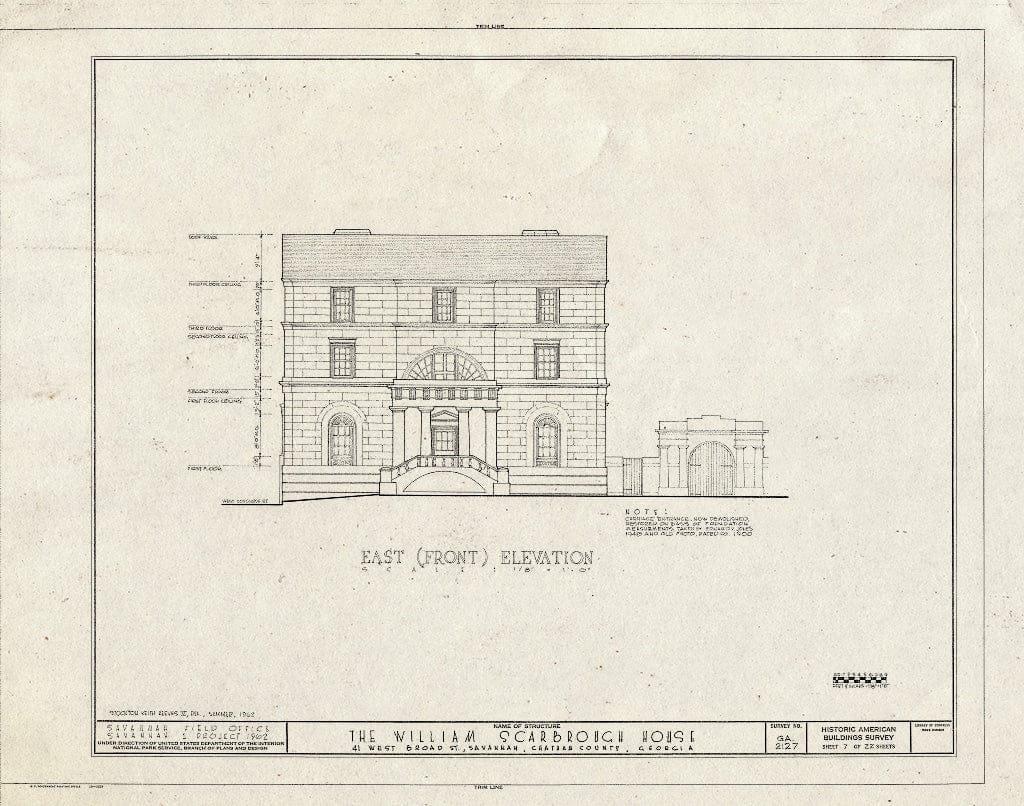 Blueprint HABS GA,26-SAV,39- (Sheet 7 of 22) - William Scarborough House, 41 West Broad Street, Savannah, Chatham County, GA
