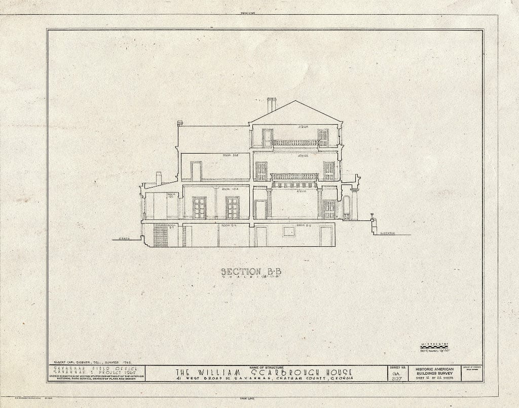 Blueprint HABS GA,26-SAV,39- (Sheet 12 of 22) - William Scarborough House, 41 West Broad Street, Savannah, Chatham County, GA