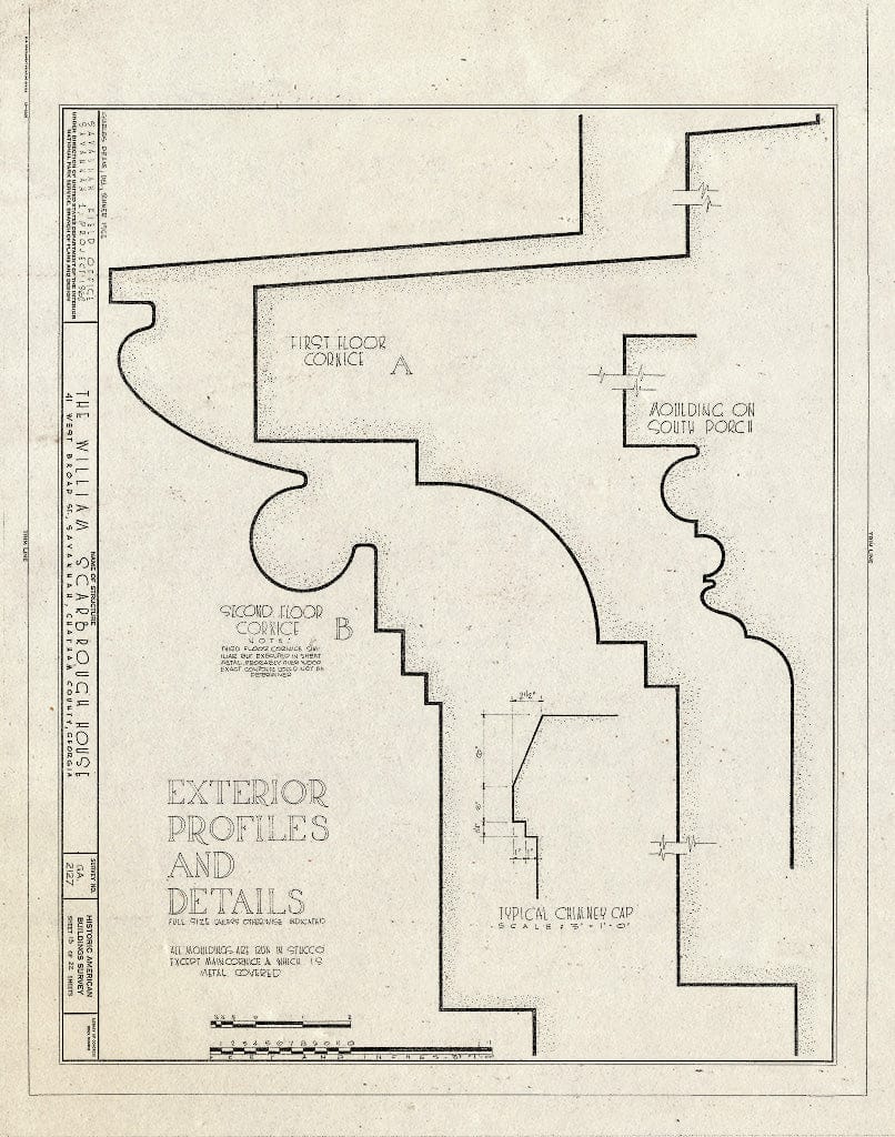 Blueprint HABS GA,26-SAV,39- (Sheet 13 of 22) - William Scarborough House, 41 West Broad Street, Savannah, Chatham County, GA
