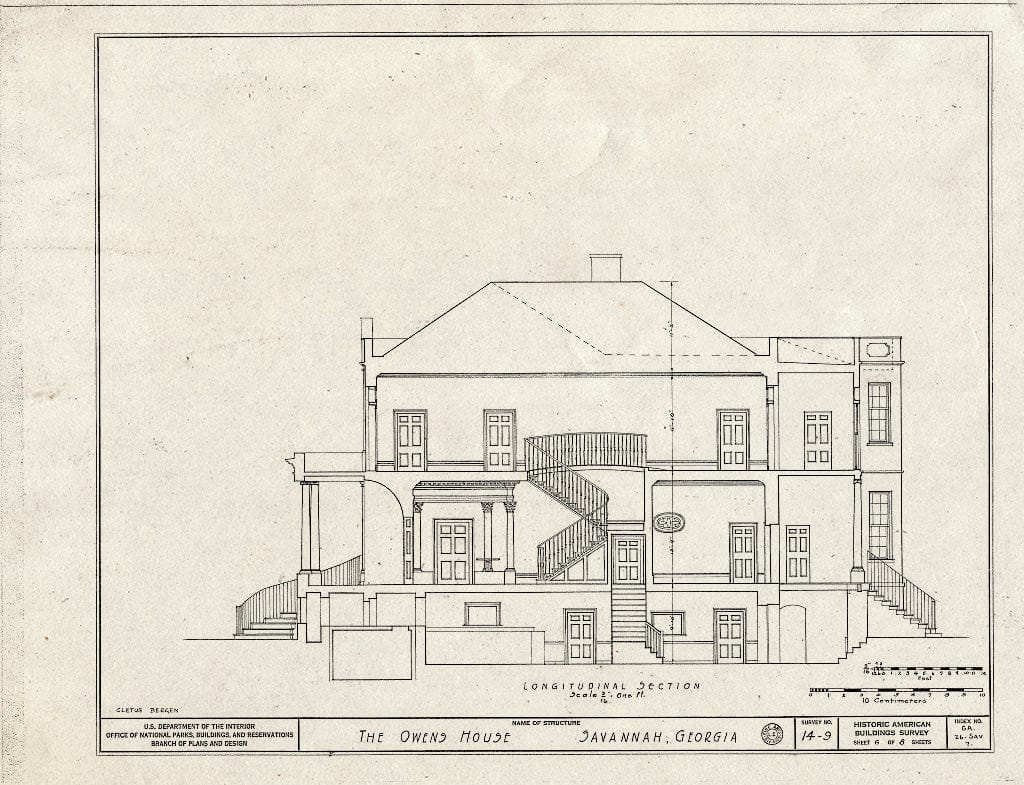 Blueprint HABS GA,26-SAV,7- (Sheet 6 of 8) - Richardson-Maxwell-Owen-Thomas House, 124 Abercorn Street, Savannah, Chatham County, GA