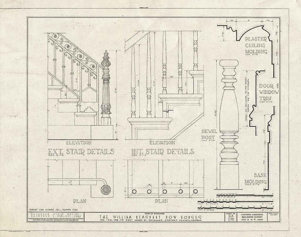 Blueprint HABS GA,26-SAV,78- (Sheet 8 of 8) - William Remshart Row Houses, 104, 106, 108, 110 West Jones Street, Savannah, Chatham County, GA