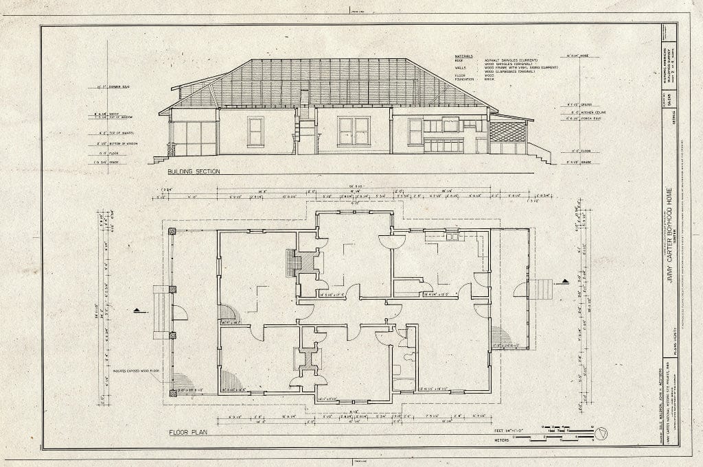 Blueprint HABS GA,131-PLAIN.V,1- (Sheet 2 of 4) - Jimmy Carter Boyhood Home, Old Plains Highway (Lebanon Cemetery Road), Plains, Sumter County, GA