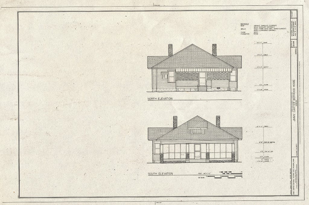 Blueprint HABS GA,131-PLAIN.V,1- (Sheet 3 of 4) - Jimmy Carter Boyhood Home, Old Plains Highway (Lebanon Cemetery Road), Plains, Sumter County, GA