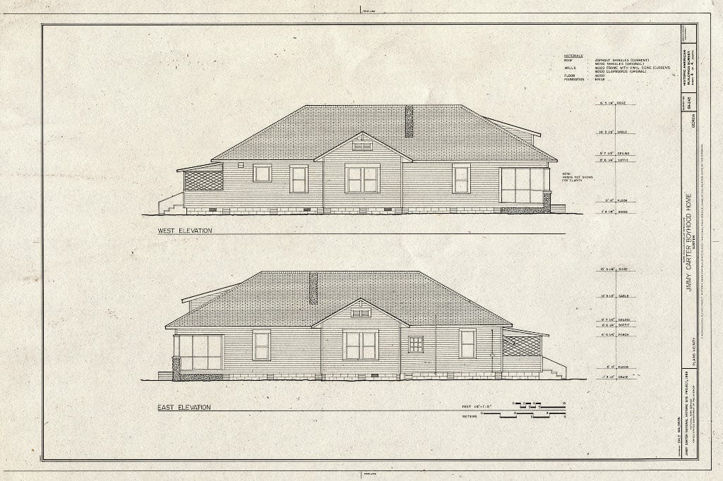 Blueprint HABS GA,131-PLAIN.V,1- (Sheet 4 of 4) - Jimmy Carter Boyhood Home, Old Plains Highway (Lebanon Cemetery Road), Plains, Sumter County, GA