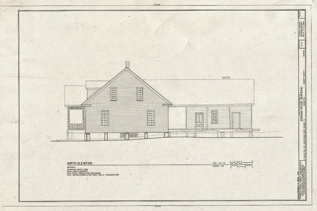 Blueprint HABS GA,53-MIDTO,1- (Sheet 5 of 6) - Grogan House, Northwest Side County Road, Middleton, Elbert County, GA