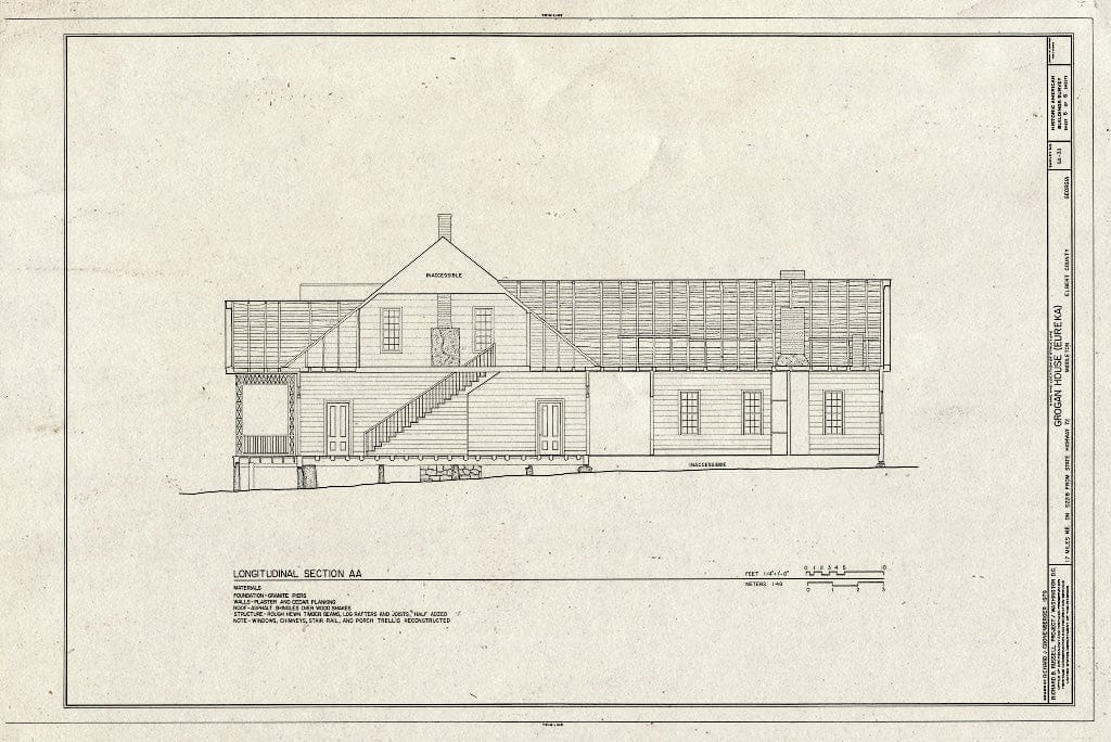 Blueprint HABS GA,53-MIDTO,1- (Sheet 6 of 6) - Grogan House, Northwest Side County Road, Middleton, Elbert County, GA