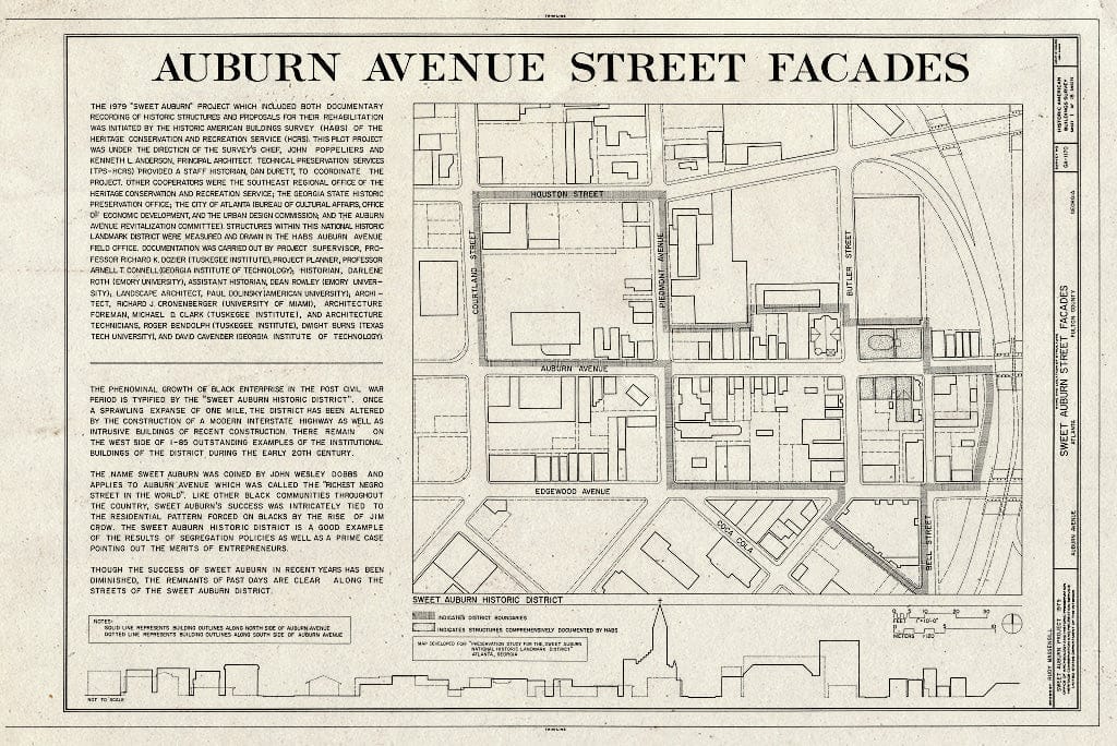 Blueprint HABS GA,61-ATLA,1C- (Sheet 1 of 18) - 126-255 Auburn Avenue (Commercial Buildings), Auburn Avenue, Atlanta, Fulton County, GA