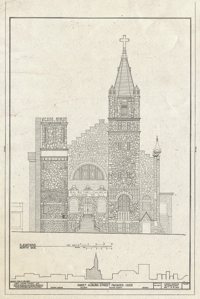 Blueprint HABS GA,61-ATLA,1C- (Sheet 7 of 18) - 126-255 Auburn Avenue (Commercial Buildings), Auburn Avenue, Atlanta, Fulton County, GA
