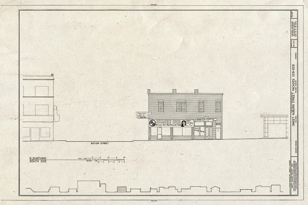 Blueprint HABS GA,61-ATLA,1C- (Sheet 16 of 18) - 126-255 Auburn Avenue (Commercial Buildings), Auburn Avenue, Atlanta, Fulton County, GA