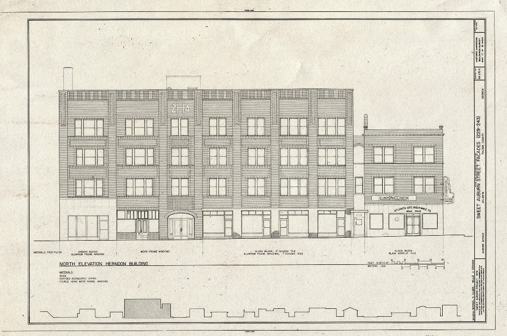 Blueprint HABS GA,61-ATLA,1C- (Sheet 17 of 18) - 126-255 Auburn Avenue (Commercial Buildings), Auburn Avenue, Atlanta, Fulton County, GA