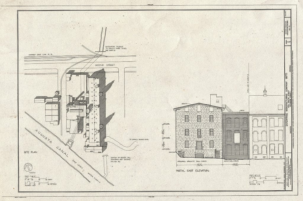 Blueprint HAER GA,123-AUG,44- (Sheet 2 of 5) - Enterprise Manufacturing Company, 1450 Greene Street, Augusta Canal, Augusta, Richmond County, GA
