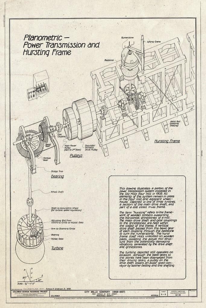 Blueprint HAER GA,108-COLM,19- (Sheet 3 of 3) - City Mills Company, Eighteenth Street & First Avenue, Columbus, Muscogee County, GA