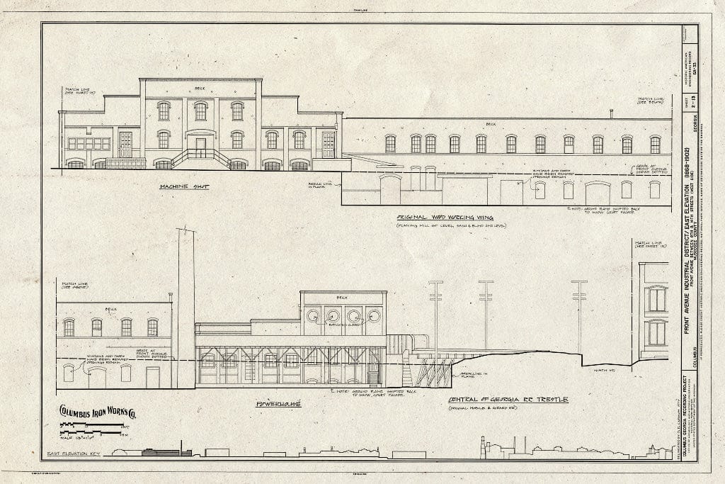 Blueprint HAER GA,108-COLM,20- (Sheet 2 of 13) - Front Avenue Industrial District, Front Avenue Between Eighth & Fourteenth Streets, Columbus, Muscogee County, GA