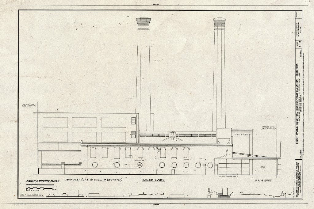 Blueprint HAER GA,108-COLM,20- (Sheet 8 of 13) - Front Avenue Industrial District, Front Avenue Between Eighth & Fourteenth Streets, Columbus, Muscogee County, GA